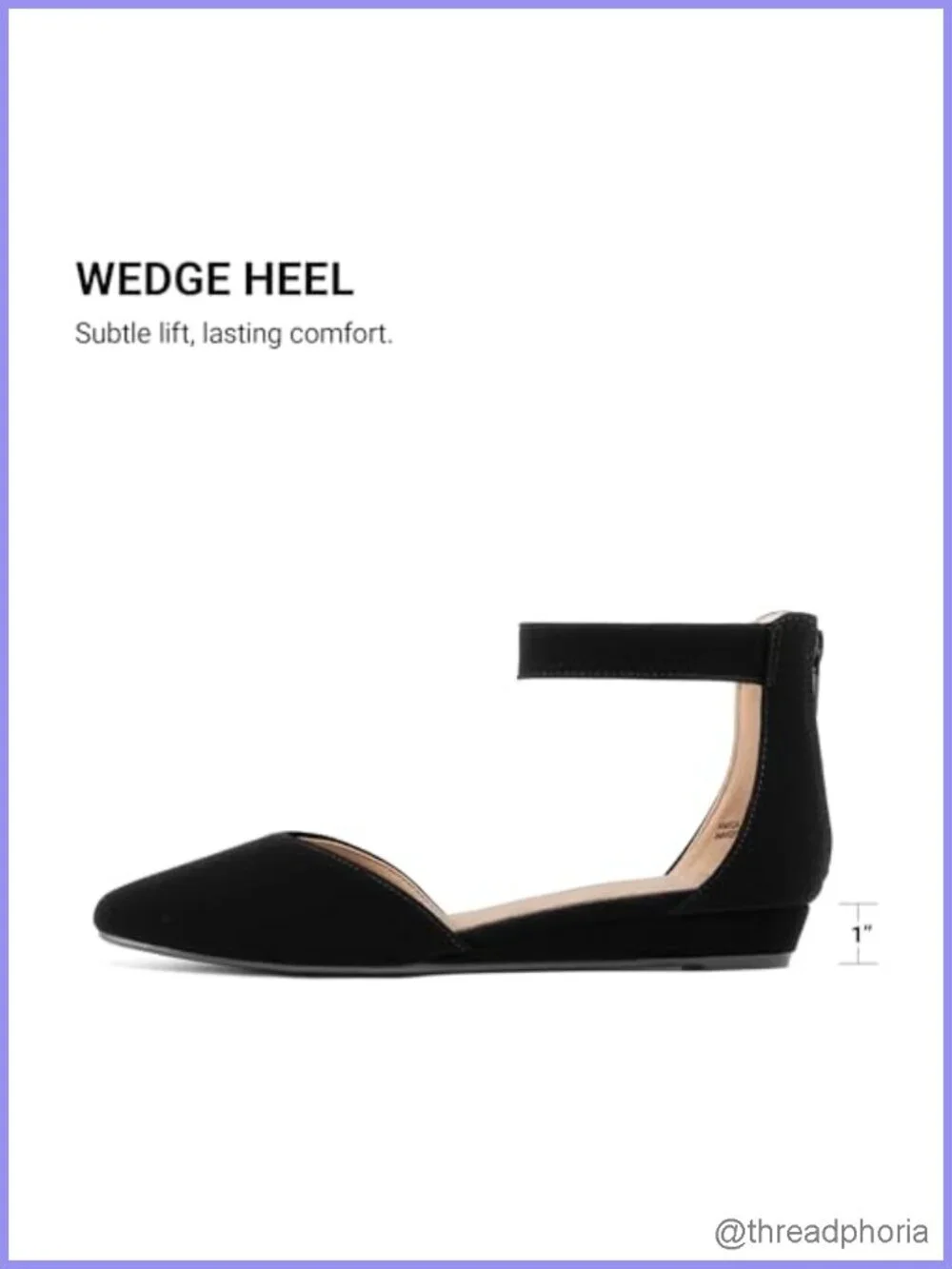 Low Wedge Pointed Toe Ankle Strap Dress Flats for Prom Wedding Casual